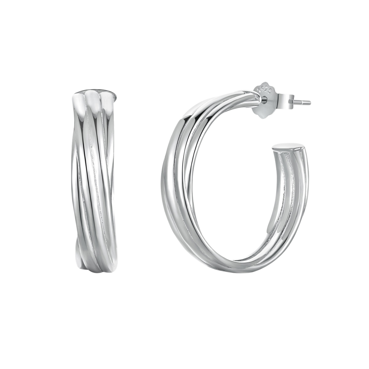 Clévaillé Silver Twist Hoops