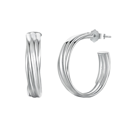 Clévaillé Silver Twist Hoops