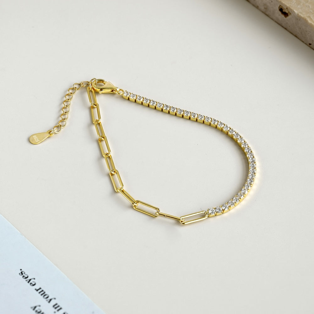 Clévaillé Dual Charm Gold Bracelet