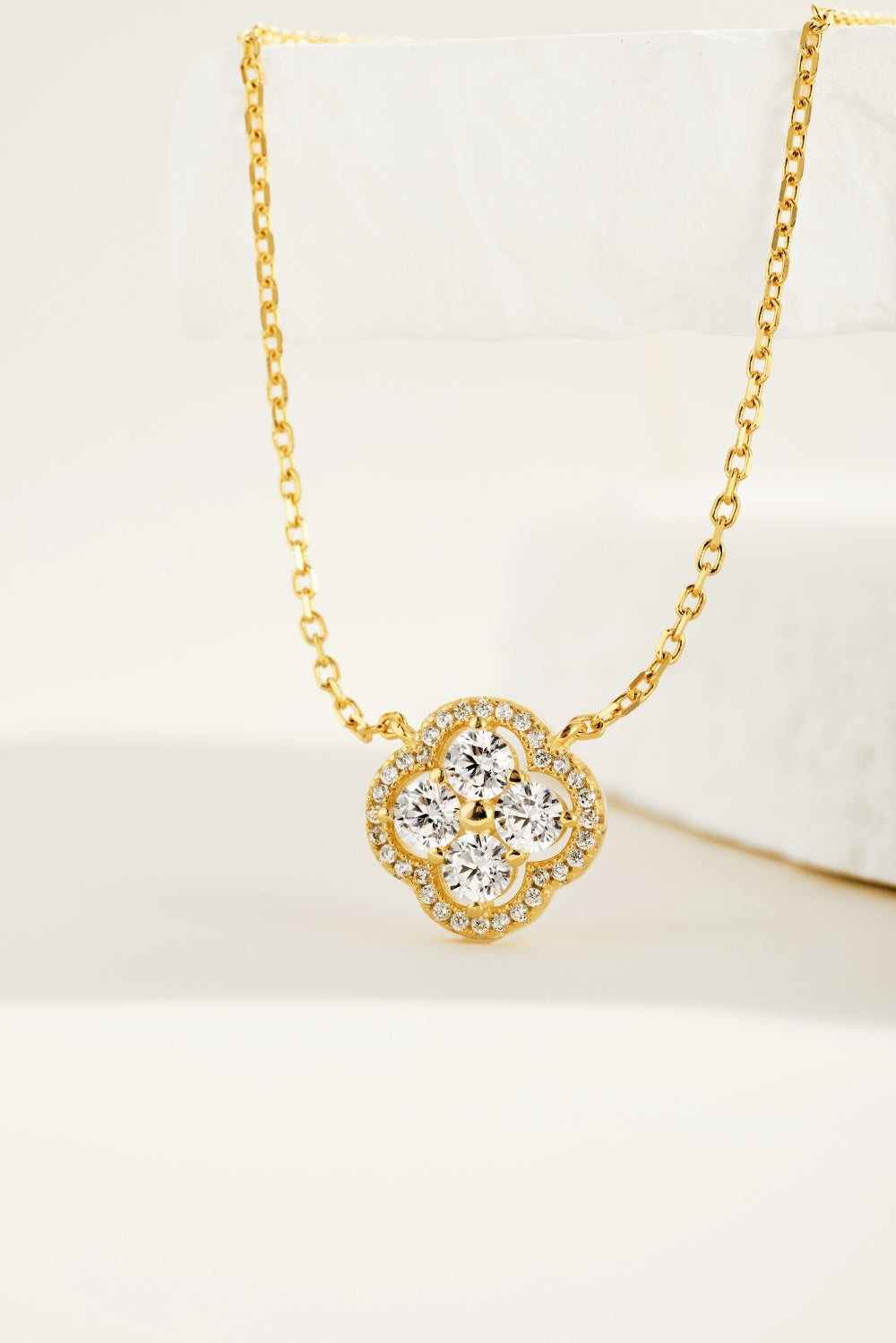 Clévaillé Golden Crystal Bloom Necklace