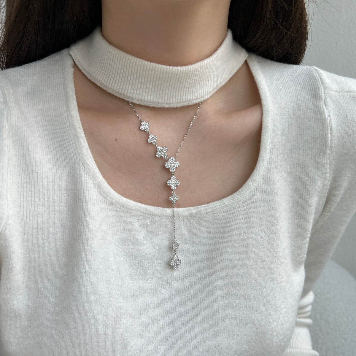 Clévaillé Silver Cascade Necklace