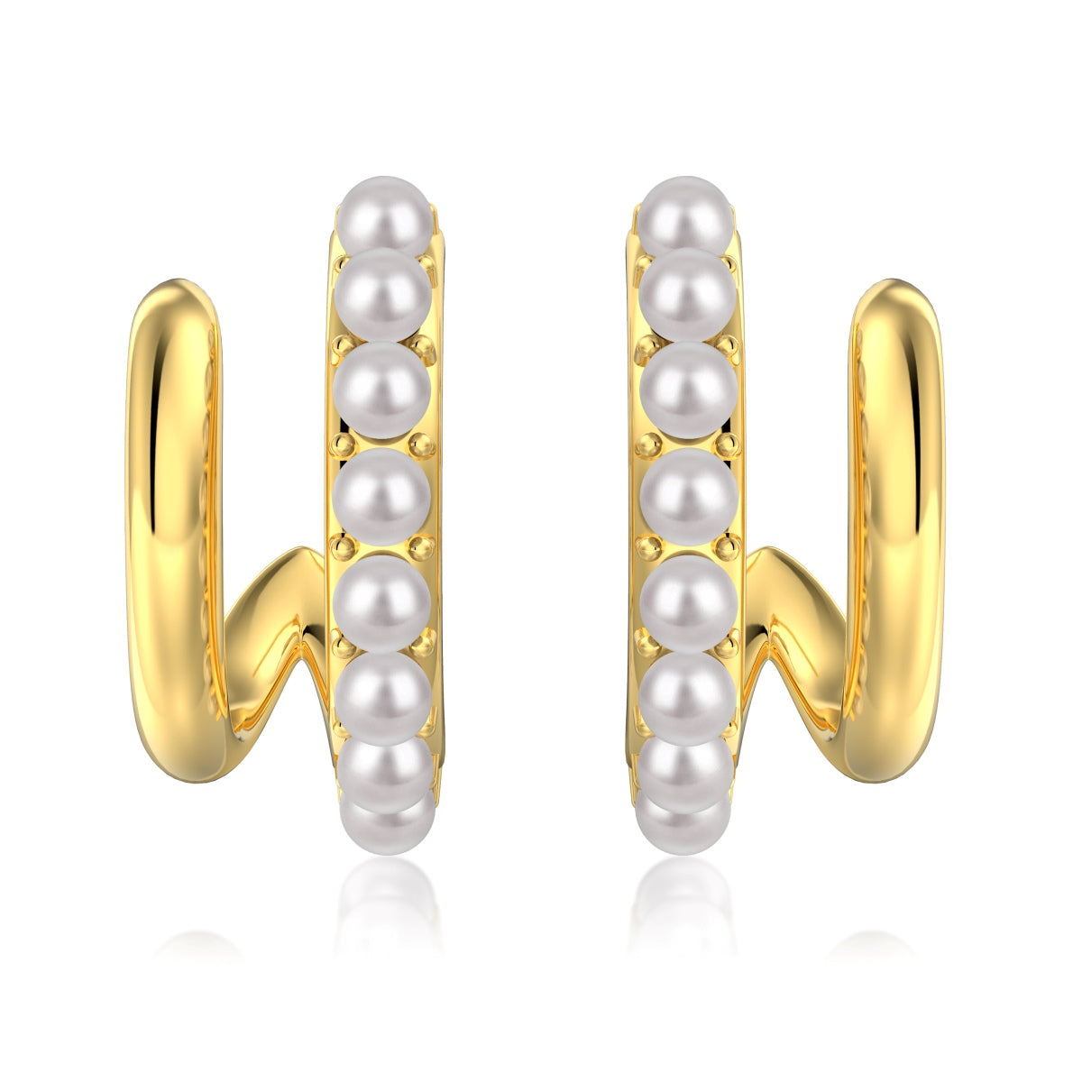 Clévaillé Pearl Luxe Gold Hoops