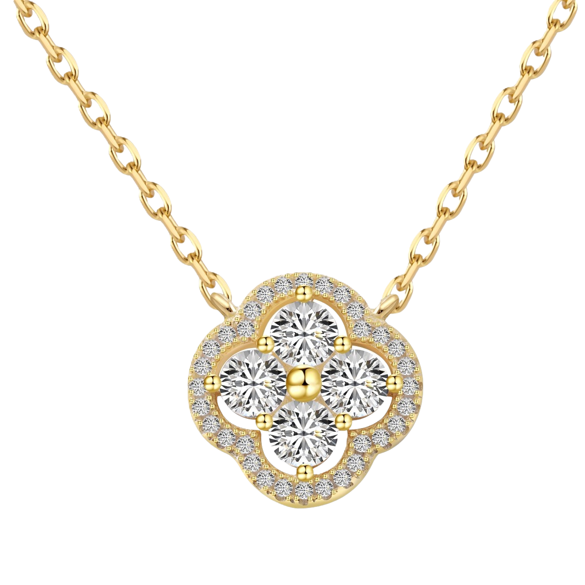 Clévaillé Golden Crystal Bloom Necklace