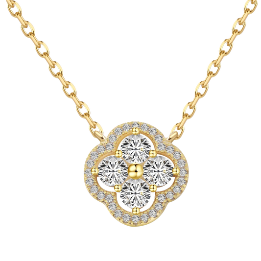 Clévaillé Golden Crystal Bloom Necklace