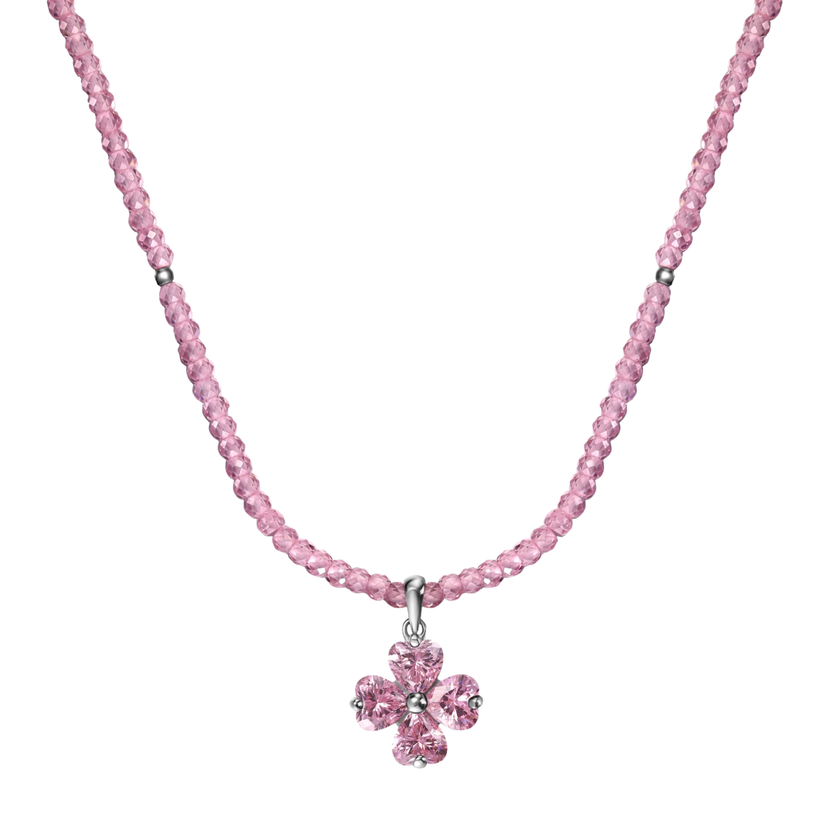 Clévaillé Blossom Rose Quartz Necklace